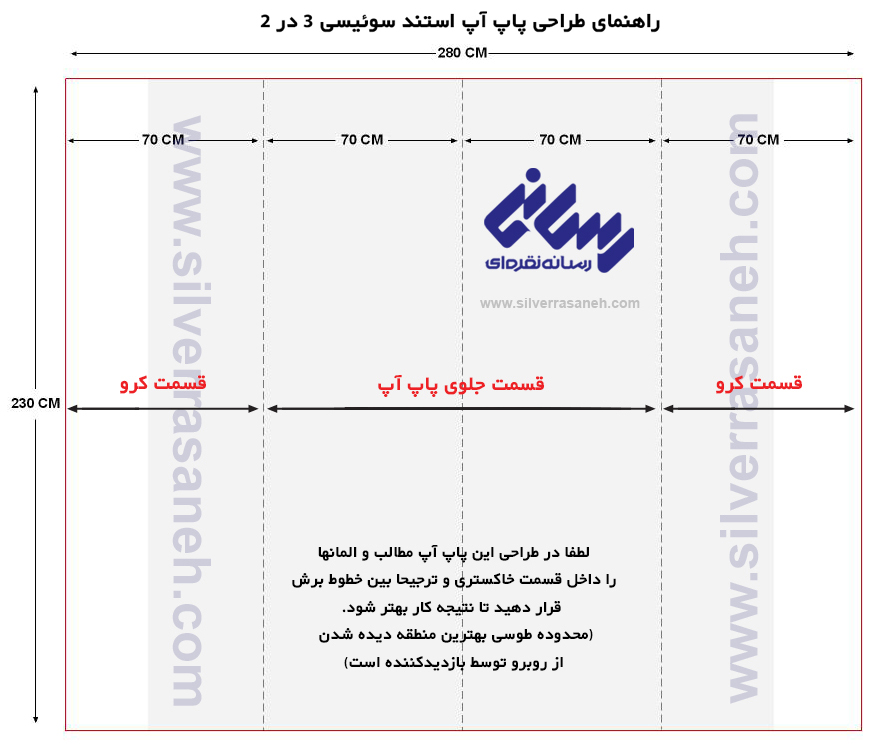 طراحی پاپ آپ استند نمایشگاهی 2*3 سوئیسی فنری